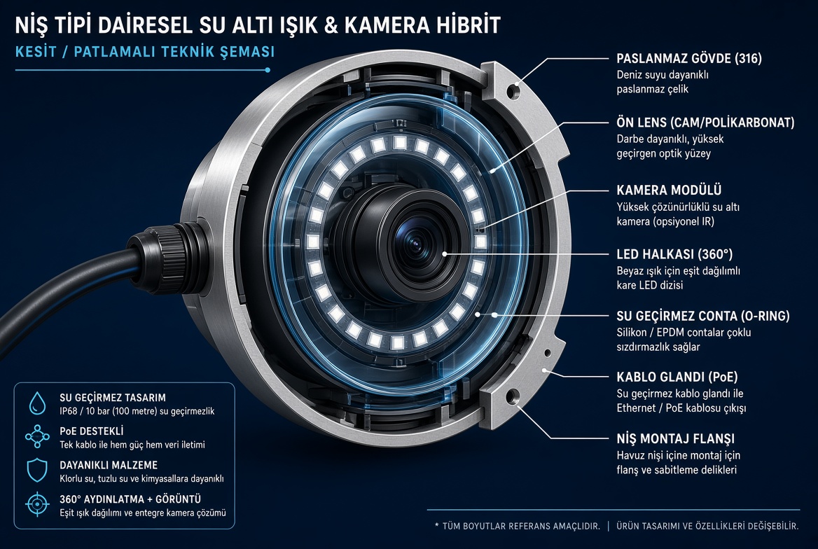 Underwater camera exploded view